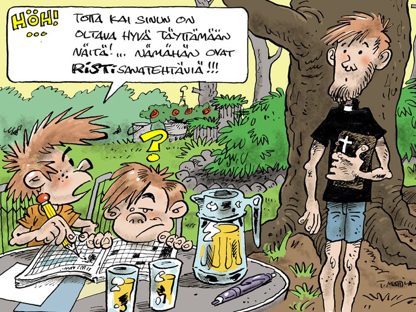 Pastorilta toivotaan apua ristisanatehtävän ratkomiseen.