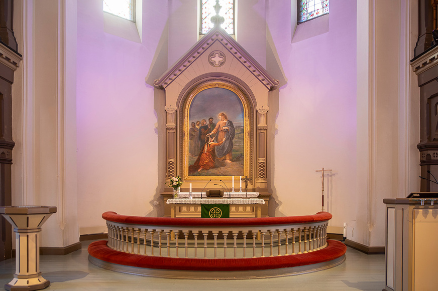 Messukylän uuden kirkon Frosterus-Såltin -alttaritaulu.